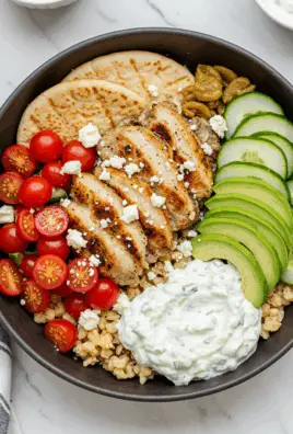 Greek Chicken Gyro Bowls with Tzatziki Sauce