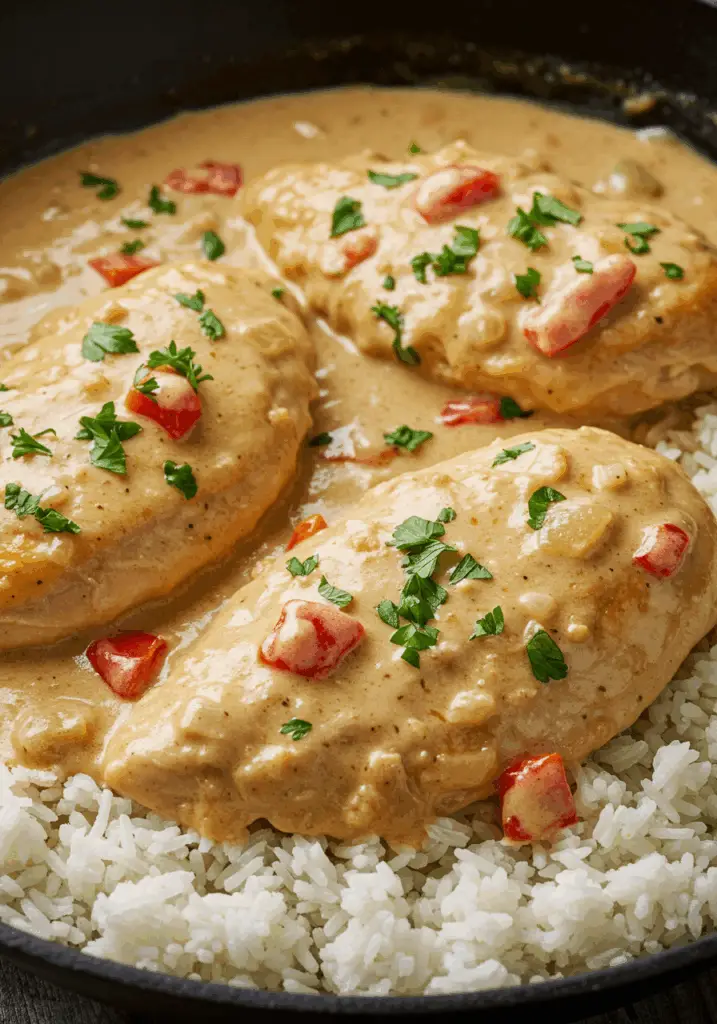 Creamy Smothered Chicken and Rice