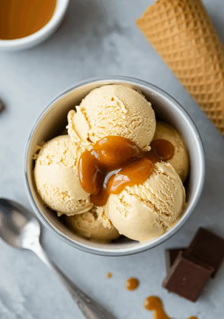 High Protein Salted Caramel Cottage Cheese Ice Cream