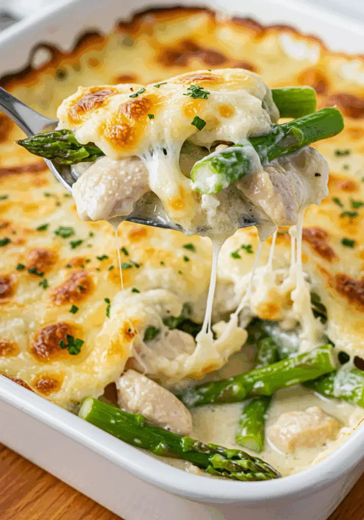 Chicken Casserole with Asparagus and Mozzarella
