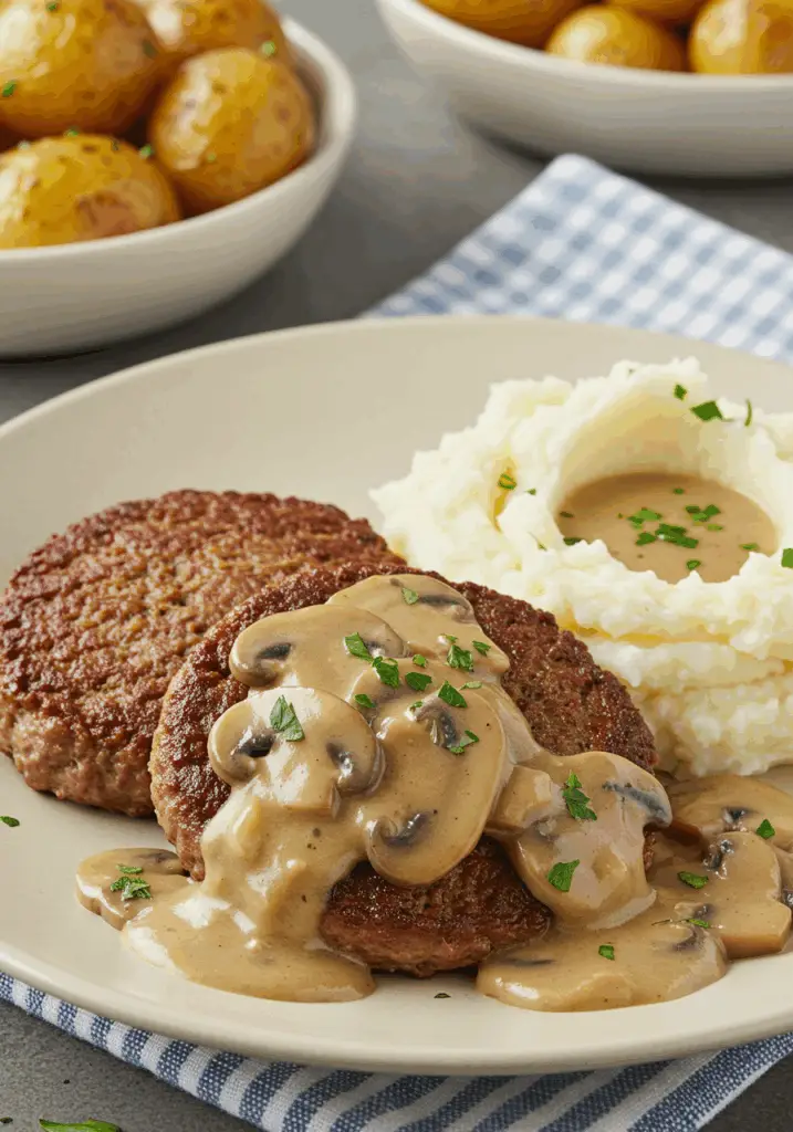 Meatloaf with Mushroom Gravy
