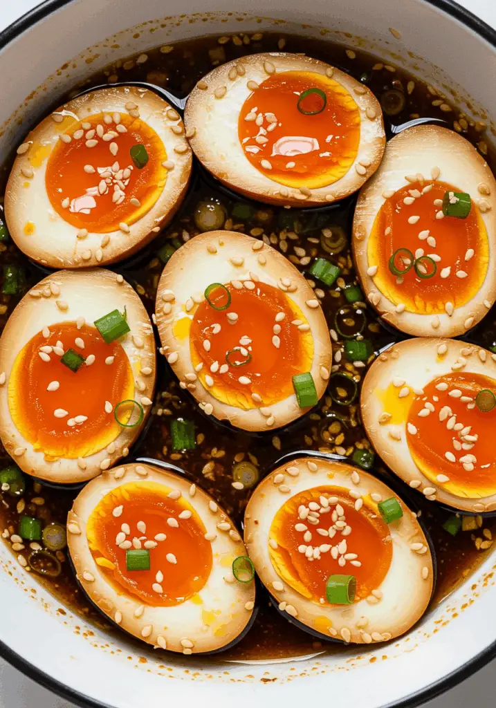 Spicy Chili Garlic Deviled Eggs
