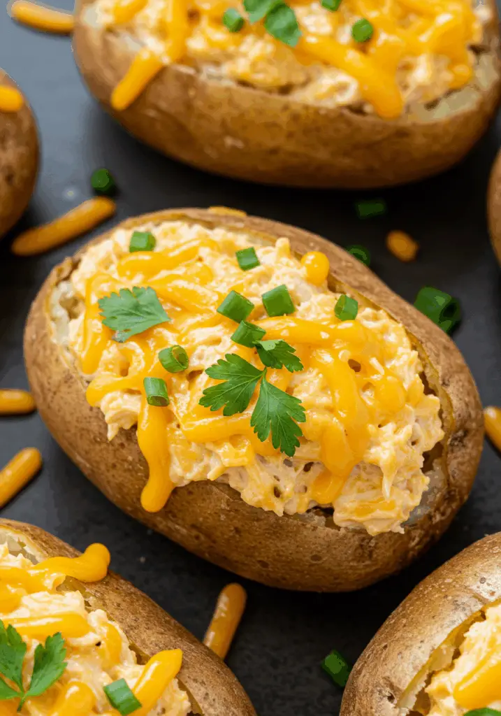 Crack Chicken Stuffed Baked Potatoes
