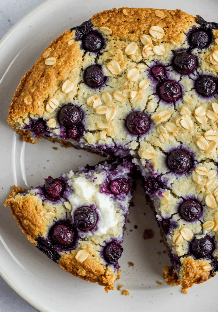 Healthy Yogurt Oat Blueberry Breakfast Cake