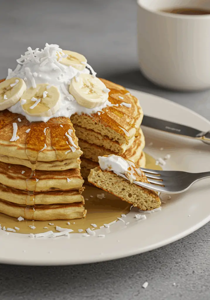 Sweet Coconut Cream Pancakes