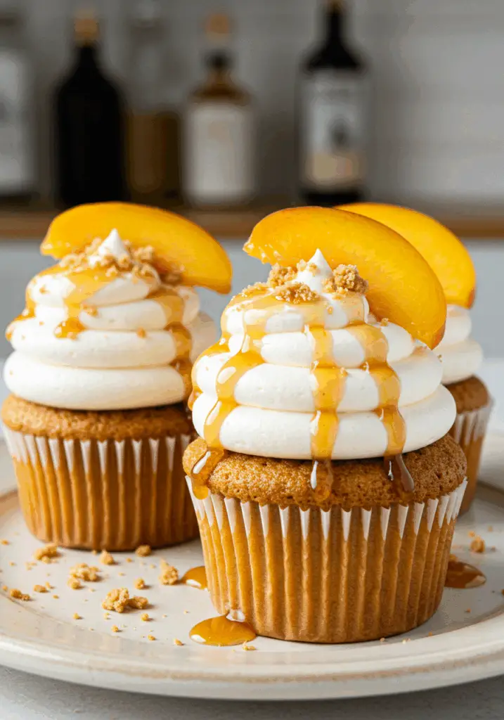 Peach & Honey Cheesecake Cupcakes
