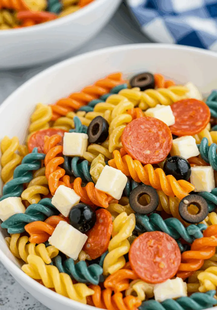Chilled 4th of July Pasta Salad

