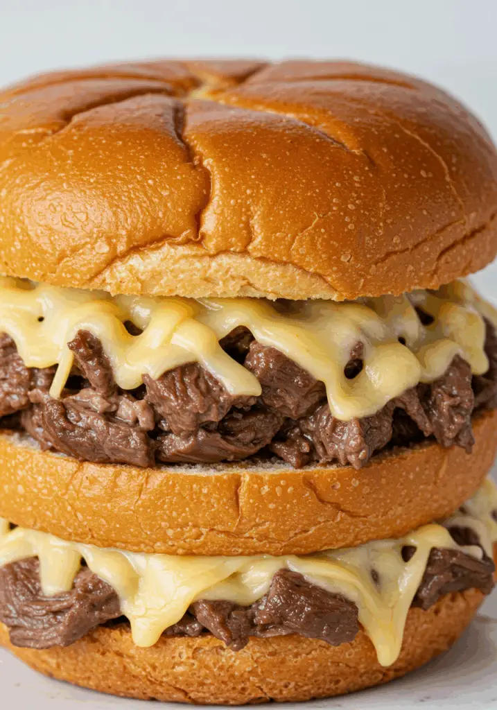 Slow Cooker Beef & Cheddar Sandwiches
