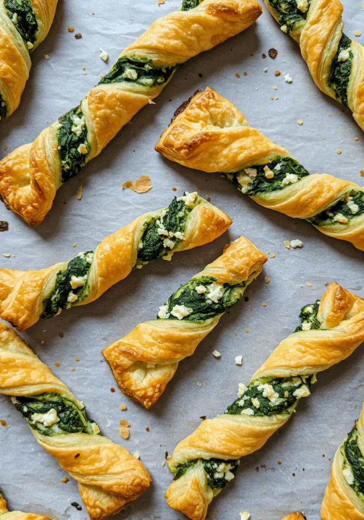 Spinach and Feta Puff Pastry Twists
