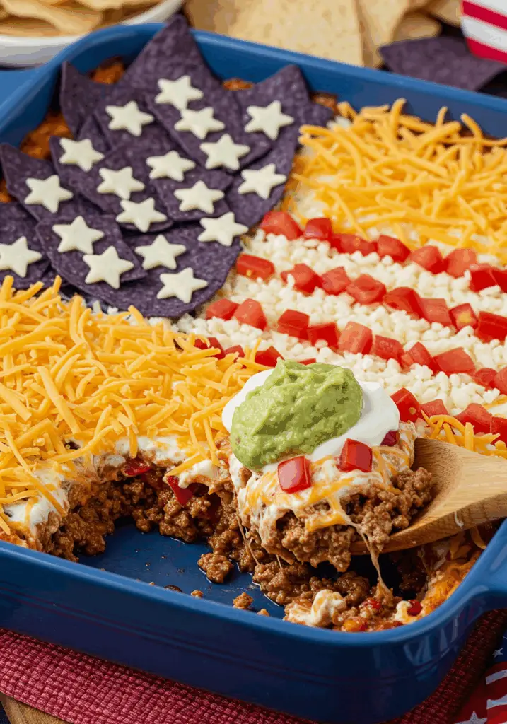Patriotic 7 Layer Taco Dip

