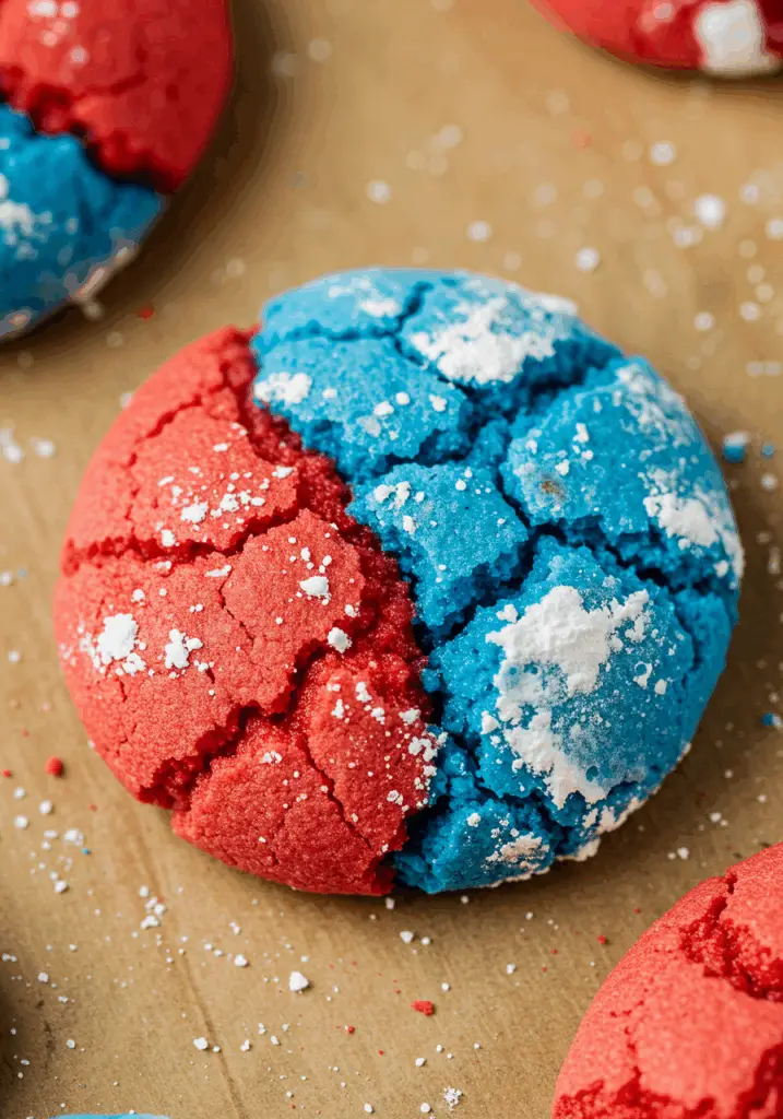 Patriotic Crinkle Cookies with a Butter-Rich Base
