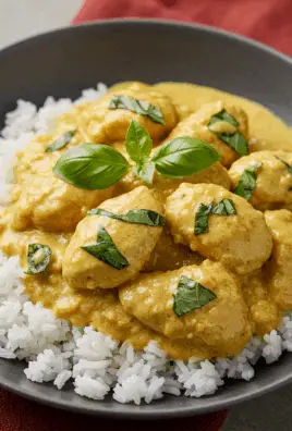 Basil Chicken with Coconut Curry Sauce