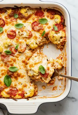 Roasted Cauliflower Pizza Casserole