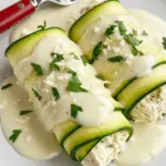 Zucchini Chicken Alfredo Roll Ups