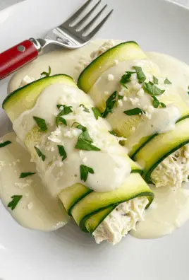 Zucchini Chicken Alfredo Roll Ups