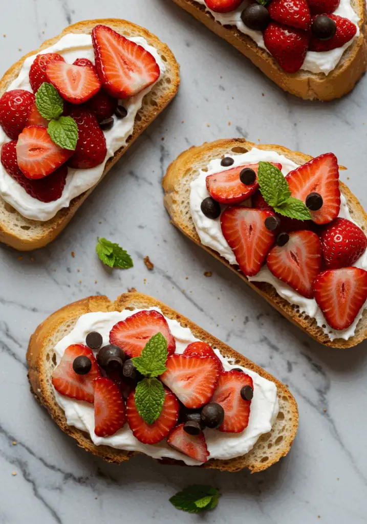 Chocolate Strawberry Bruschetta