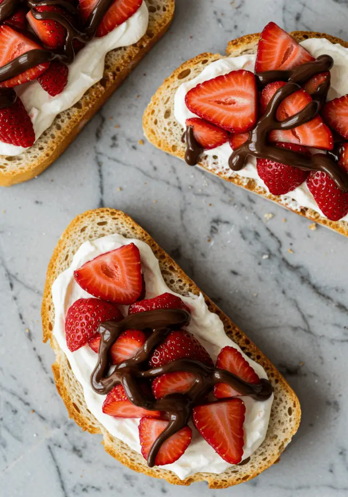 Chocolate Strawberry Bruschetta