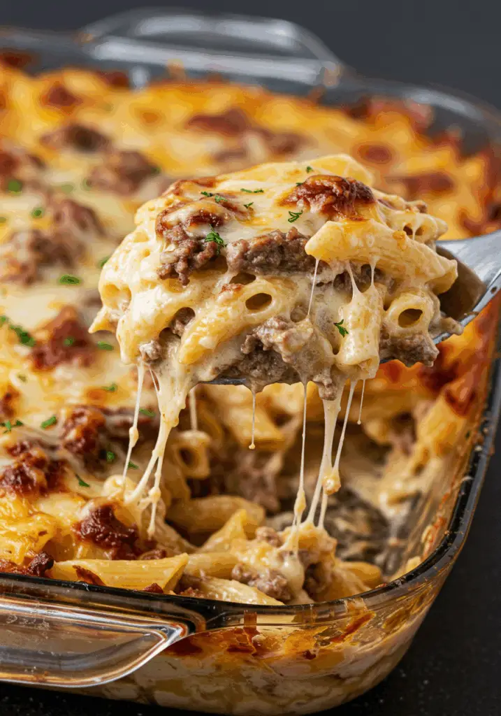 Philly Cheesesteak Pasta Bake