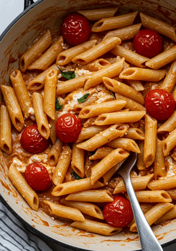 Roasted Tomato and Garlic Ricotta Pasta