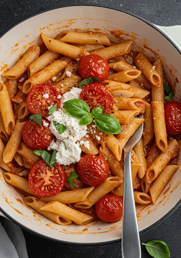 Roasted Tomato and Garlic Ricotta Pasta