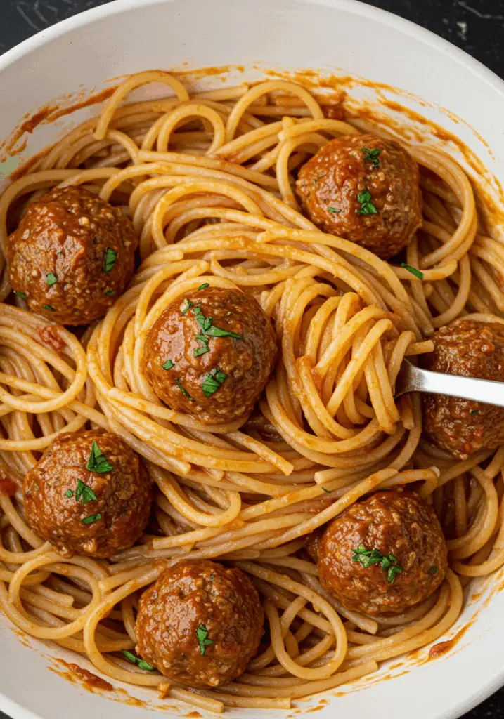 Creamy Spaghetti and Meatballs
