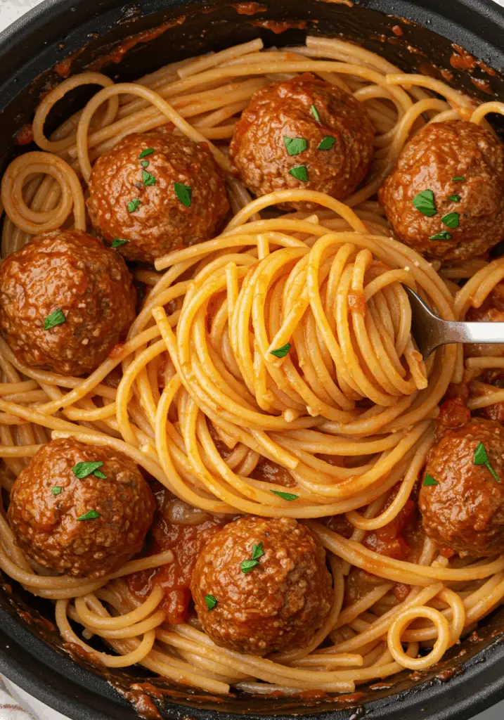 Creamy Spaghetti and Meatballs