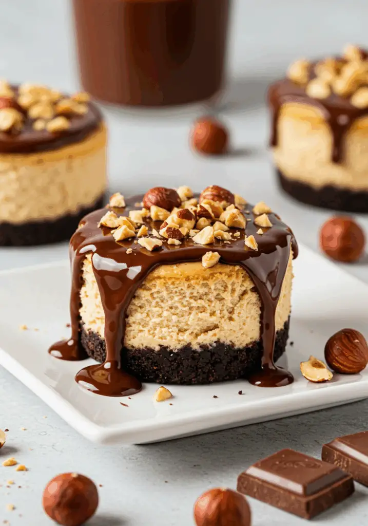 Mini Chocolate and Peanut Butter Cheesecakes