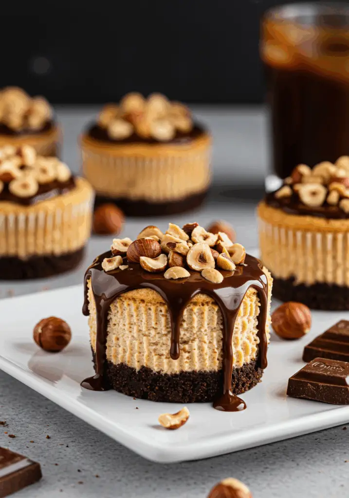 Mini Chocolate and Peanut Butter Cheesecakes