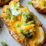 Broccoli and Cheddar Potato Skins