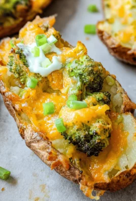 Broccoli and Cheddar Potato Skins