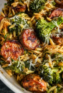 Chicken Sausage, Broccoli, Orzo Skillet