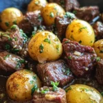 Garlic Butter Beef Bites with Potatoes