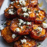 Roasted Sweet Potato Rounds with Honey & Feta