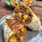 Cheesy Beef and Potato Burritos