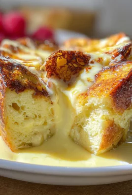 Custard Bread Pudding with Vanilla Sauce