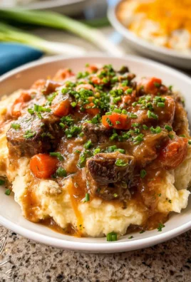 Fall Apple Cider Stew over Mashed Potatoes