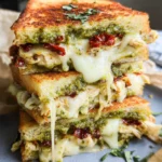 MEGA Chicken Pesto Grilled Cheese Sandwich