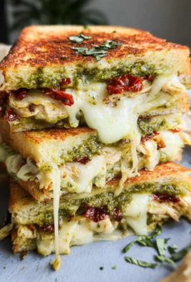 MEGA Chicken Pesto Grilled Cheese Sandwich