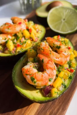 Shrimp Stuffed Avocado with Mango Salsa
