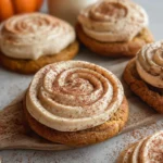Soft Pumpkin Cookies with Cinnamon Frosting