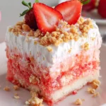 Strawberry Crunch Poke Cake