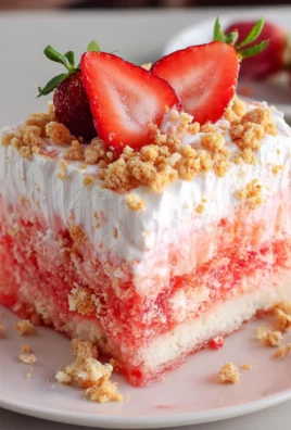 Strawberry Crunch Poke Cake