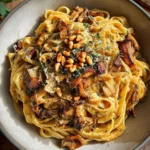 Caramelized Leek and Mushroom Gruyere Pasta