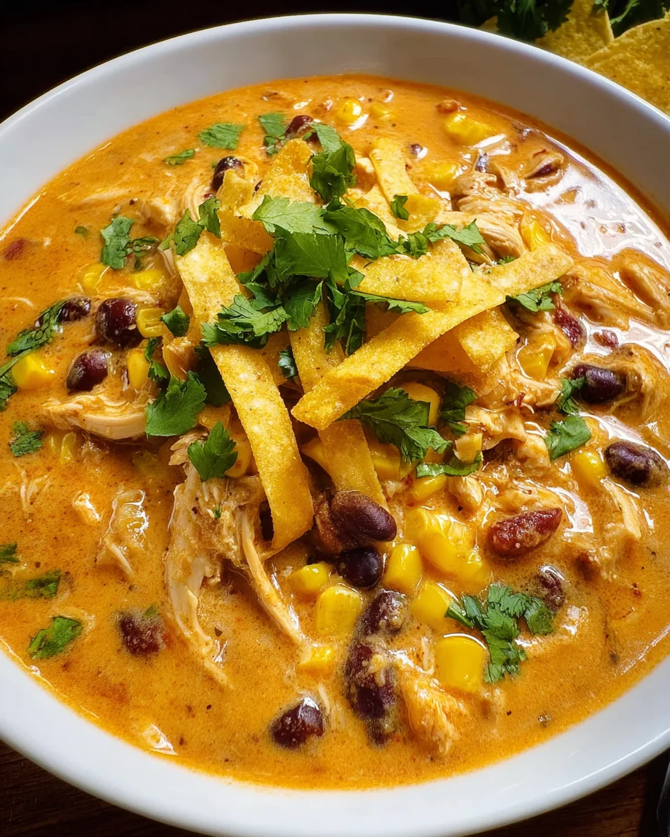 Crock Pot Creamy Chicken Tortilla Soup
