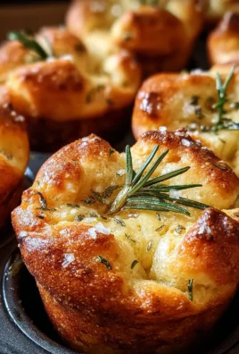Easy Garlic Rosemary Focaccia Muffins