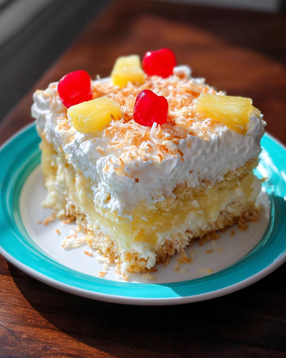 Easy Hawaiian Pineapple Coconut Poke Cake