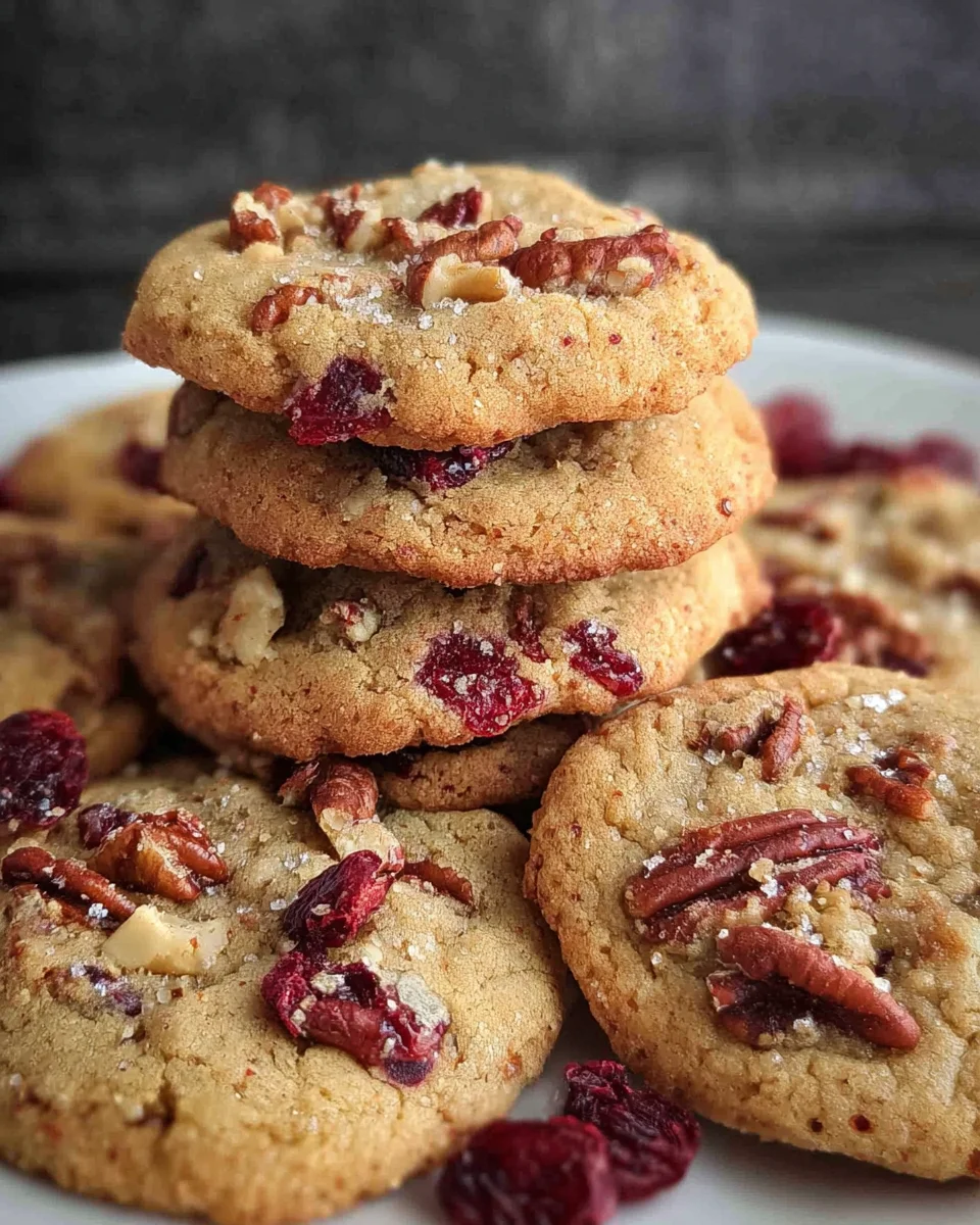 Eggless Praline Pecan Cranberry Cookies