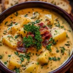 Hearty Cheddar Garlic Herb Potato Soup Recipe