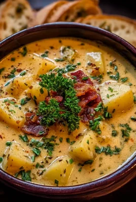 Hearty Cheddar Garlic Herb Potato Soup Recipe