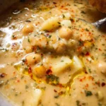 Vegan Garlic Chickpea Soup